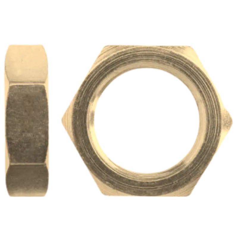 0306-05-B : Onehydraulics Brass Bhln Bulkhead Lock Nut, 1/2-20 (-05) Female Jic 1