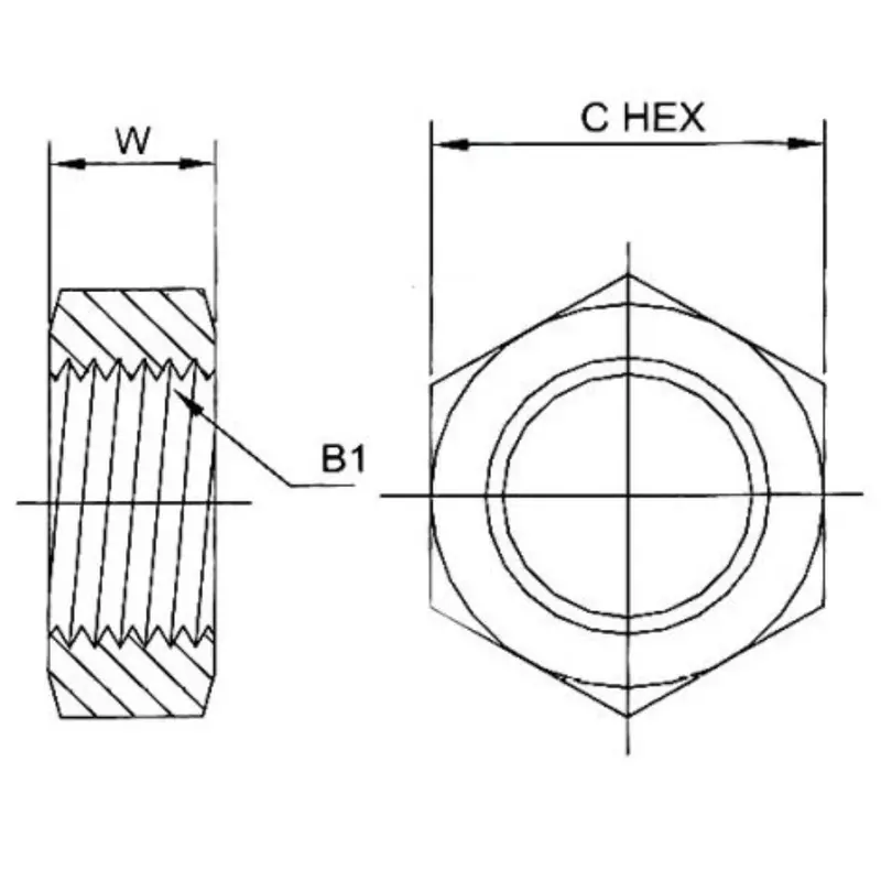 0306-N-10 : Onehydraulics Steel Buln Backup Lock Nut, 7/8-14 (-10) Female Jic 2