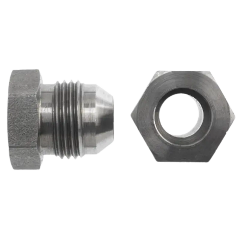 0403-05-04 : Onehydraulics Straight Steel Bored Adapter, 0.319 (-05) Bore Hole X 7/16-20 (-04) Male Jic 1