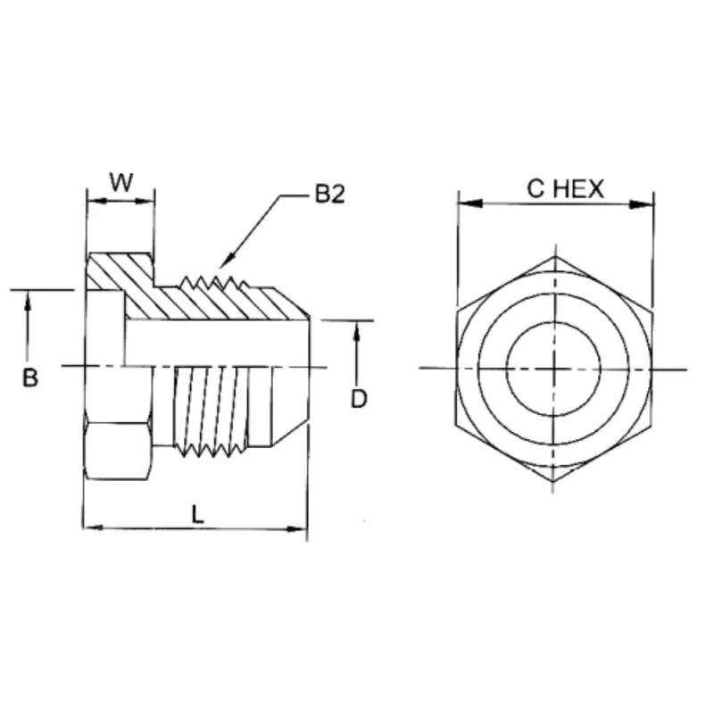 0403-12-12 : Onehydraulics Straight Steel Bored Adapter, 0.757 (-12) Bore Hole X 1-1/16-12 (-12) Male Jic 2