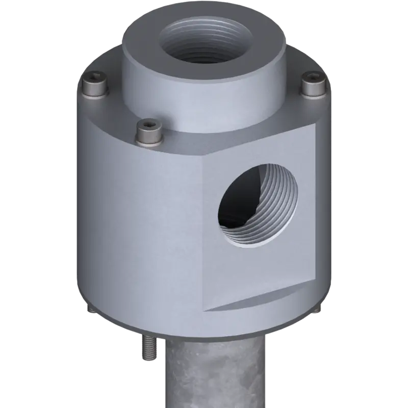 1X-By Lk73 : Giebel Suction Lance With 6X M5 Screws (Atex 2014, Zone Ii 2 G/D Iiic T4), 73Mm Bolt Circle, Aluminum, Fkm Seals, 1X 1" Female Bspp Connection 1