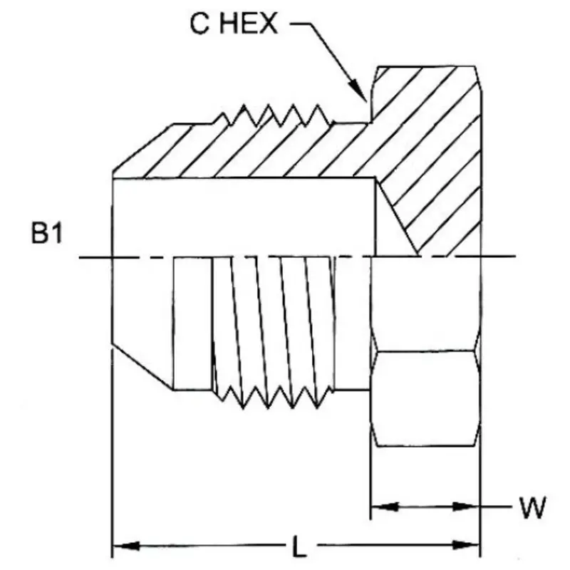 2408-05 : Onehydraulics Steel Plug, 1/2-20 (-05) Male Jic 2