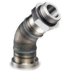 24Sf-24Sae45 : Afp Sae Thread To Flange Head, Steel, 45-Degree, 1.5 (1-1/2") Malesae Side 1, 1.5 (1-1/2") C61 Side 2, 400Psi Rated 1