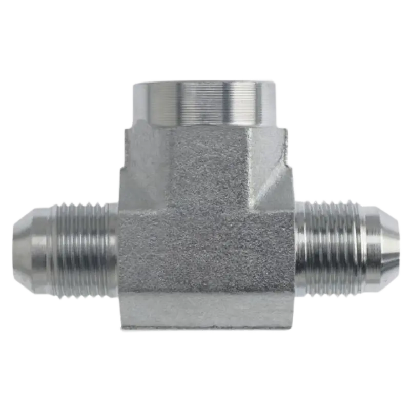 2602-16-16-16-Ss : Onehydraulics Tee Stainless Adapter, 1-5/16-12 (-16) Male Jic X 1-5/16-12 (-16) Male Jic X 1-11-1/2 (-16) Female Npt, 3600Psi 1