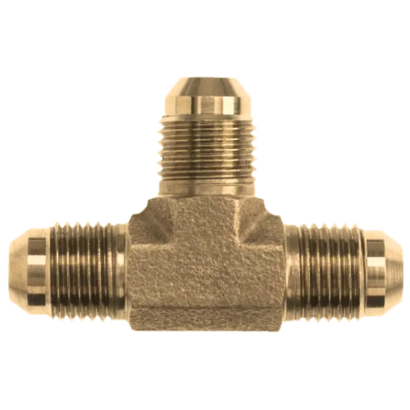 2603-04-04-04-B : Onehydraulics Tee Brass Adapter, 7/16-20 (-04) Male Jic X 7/16-20 (-04) Male Jic X 7/16-20 (-04) Male Jic, 3300Psi 1