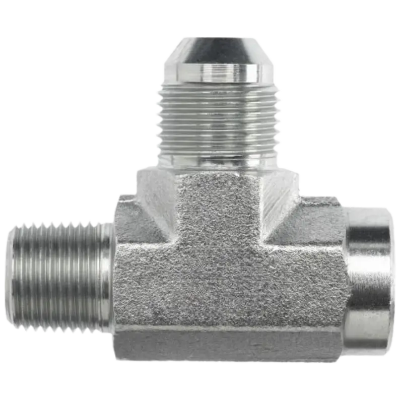 2613-16-16-16-Fg : Onehydraulics Tee Steel Adapter, 1-11-1/2 (-16) Male Npt X 1-11-1/2 (-16) Female Npt X 1-5/16-12 (-16) Male Jic, 3000Psi 1