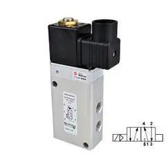 2636070-0247N-D : Herion 2636070 Series, Soft Seal, Two-Position, Five-Way Valve, Solenoid Actuated, Spring Return, 24Vdc, 1/4 I 1