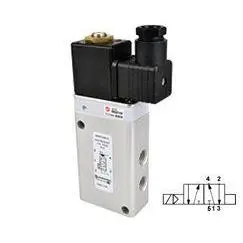 2636070024702400 : Herion 2636070 Series, Soft Seal, 5/2 Valve, Sol/Spg, (24Vdc), 1/4" Npt Ports, With Cable Grip Connector 1