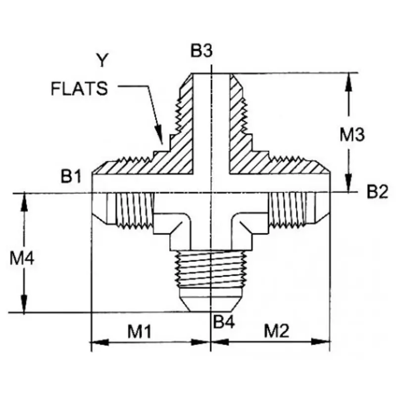 2650-06-06-06-06-Fg : Onehydraulics Cross Steel Adapter, 9/16-18 (-06) Male Jic X 9/16-18 (-06) Male Jic X 9/16-18 (-06) Male Jic X 9/16-18 (-06) Male Jic, 6000Psi 2