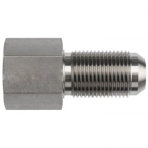 2705-04-04 : Onehydraulics Straight Steel Bulkhead Adapter, Rigid, 1/4-18 (-04) Female Npt X 7/16-20 (-04) Male Jic, 6000Psi 1