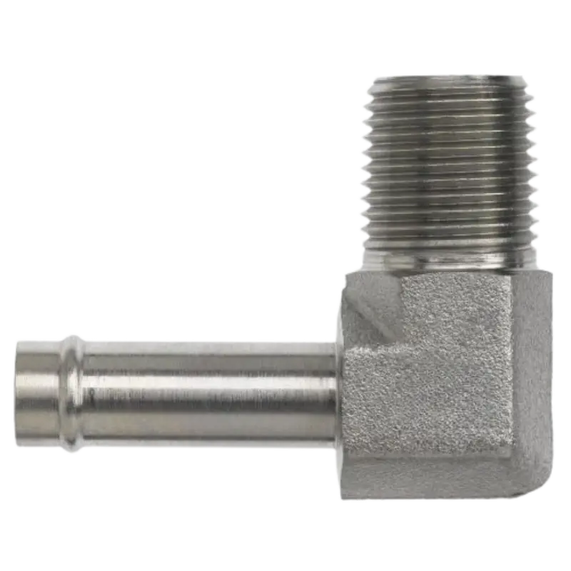 4501-08-12-Fg : Onehydraulics 90-Degree Steel Adapter, 1/2" (-08) Hose Barb Od X 3/4-14 (-12) Male Nptf 1