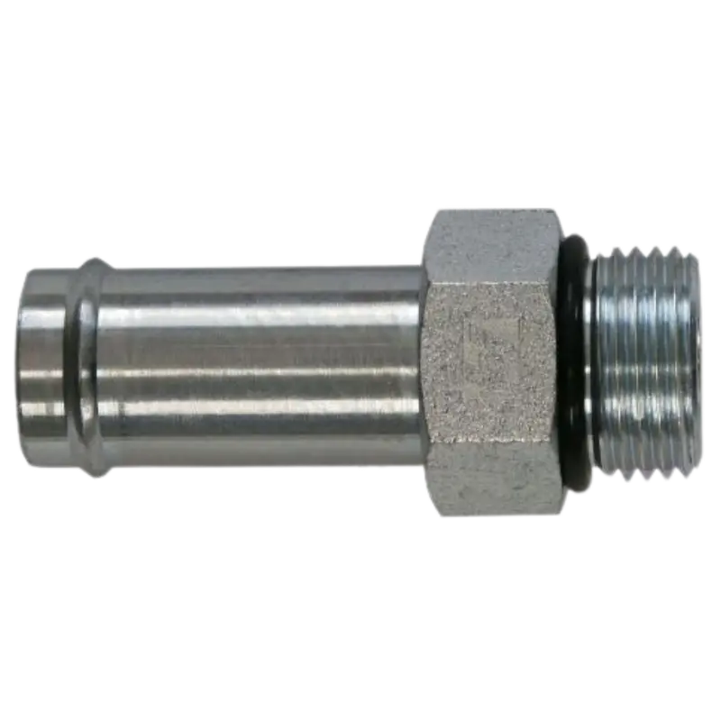 4604-24-16-O : Onehydraulics Straight Steel Adapter, 1.5" (-24) Hose Barb Od X 1-5/16-12 (-16) Male Adjustable Orb 1
