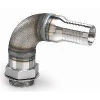 48Hb-48Sae90 : Afp Hose Barb To Sae Thread, Steel, 90-Degree, 3" Hose Barb Side 1, 3" Sae Side 2, 400Psi Rated 1