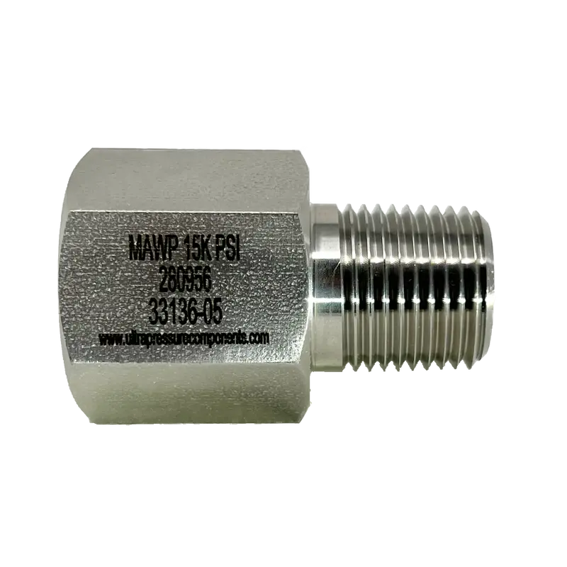 5406-6N8n : Upc 3/8" Female Npt X 1/2" Male Npt, Stainless Steel, 15,000Psi 1