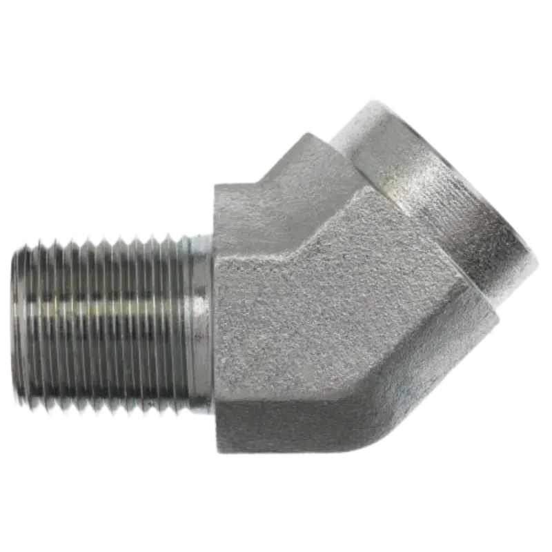5503-08-06-Fg : Onehydraulics 45-Degree Steel Adapter, 1/2-14 (-08) Male Npt X 3/8-18 (-06) Female Npt, 5000Psi 1