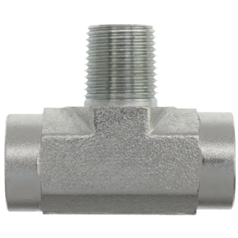 5604-08-08-08-Fg : Onehydraulics Branch Tee Steel Adapter, 1/2-14 (-08) Female Npt X 1/2-14 (-08) Female Npt X 1/2-14 (-08) Male Npt, 5000Psi 1