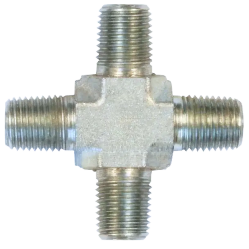 5650-06-06-06-06-Ss : Onehydraulics Cross Stainless Adapter, 3/8-18 (-06) Male Npt X 3/8-18 (-06) Male Npt X 3/8-18 (-06) Male Npt X 3/8-18 (-06) Male Npt 1