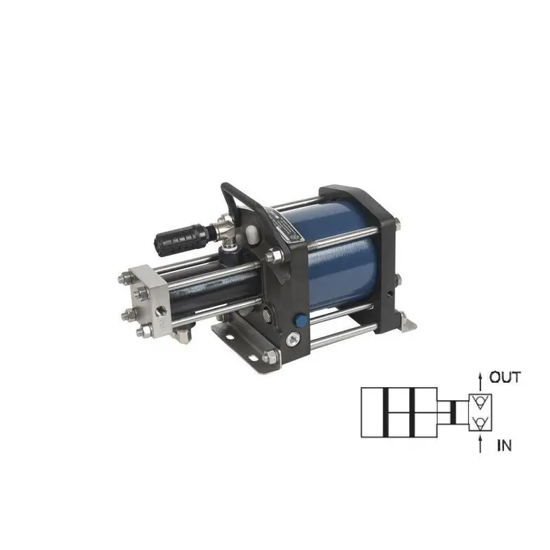 5G-Sd-100 : Hii Gas Booster, Single Acting, Double Drive, Single Stage, 9000Psi, 1.76In3 (28Cc), Combo Port Inlet, Combo Port Outlet 1