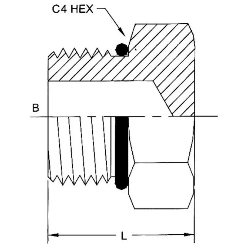 6408-02-O : Onehydraulics External Hex Steel Plug, 5/16-24 (-02) Male Sae Orb 2