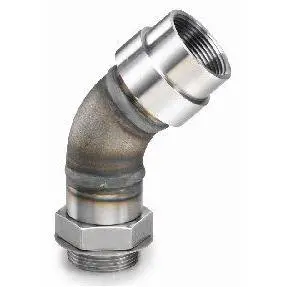 64Npt-64Sae45 : Afp Sae Thread To Tank Coupling, Steel, 45-Degree, 4" Malesae Side 1, 4" Tank Coupling Side 2, 400Psi Rated 1