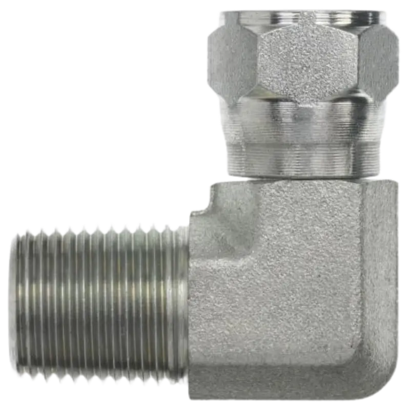6501-16-12-Fg : Onehydraulics 90-Degree Steel Adapter, 1-11-1/2 (-16) Male Npt X 1-1/16-12 (-12) Female Jic Swivel, 3600Psi 1