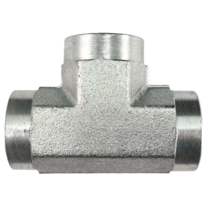 6660-04-04-04-Fg : Onehydraulics Tee Steel Adapter, 7/16-20 (-04) Female Orb X 7/16-20 (-04) Female Orb X 7/16-20 (-04) Female Orb 1