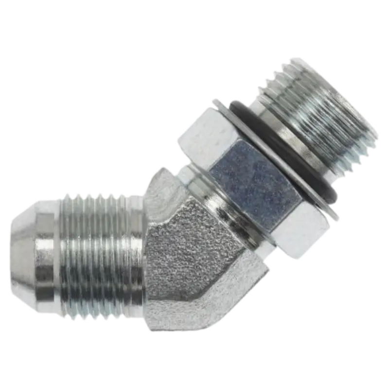 6802-04-02-Nwo-Fg : Onehydraulics 45-Degree Steel Adapter, 7/16-20 (-04) Male Jic X 5/16-24 (-02) Male Adjustable Orb, 6000Psi 1
