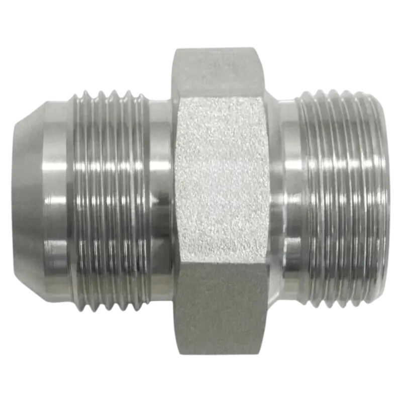 7005-08-22 : Onehydraulics Straight Steel Adapter, 3/4-16 (-08) Male Jic X M22 X 1.5 (22Mm) Male Metric, 5000Psi 1