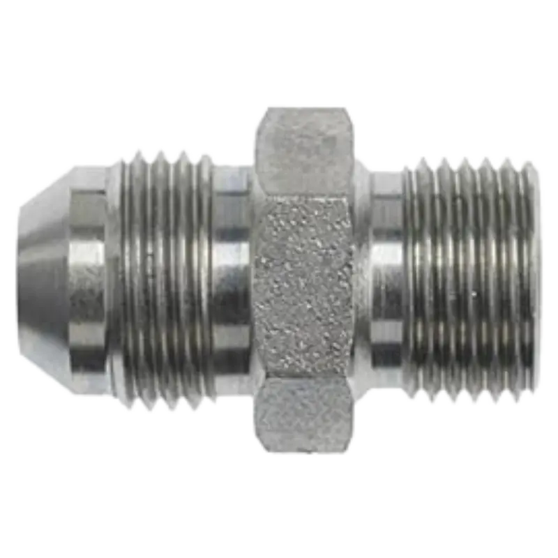 7005-10-S12-20 : Onehydraulics Straight Steel Adapter, 7/8-14 (-10) Male Jic X M20 X 1.5 (-S12) Male Heavy Duty Din 1
