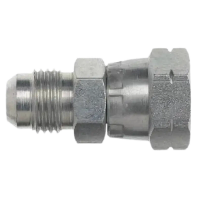 7007-05-L06-12 : Onehydraulics Straight Steel Adapter, 1/2-20 (-05) Male Jic X M12 X 1.5 (-L06) Female Light Duty Din Swivel 1