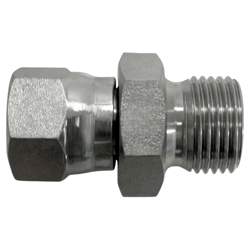 7022-20-20-Ss : Onehydraulics Straight Steel Adapter, 1-5/8-12 (-20) Female Jic Swivel X 1-1/4-11 (-20) Male Bspp (No Bonded Seal) 1