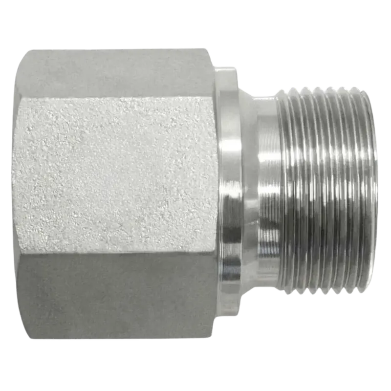 7045-02-10 : Onehydraulics Straight Steel Adapter, 1/8-27 (-02) Female Nptf X M10 X 1.0 (10Mm) Male Metric, 6000Psi 1