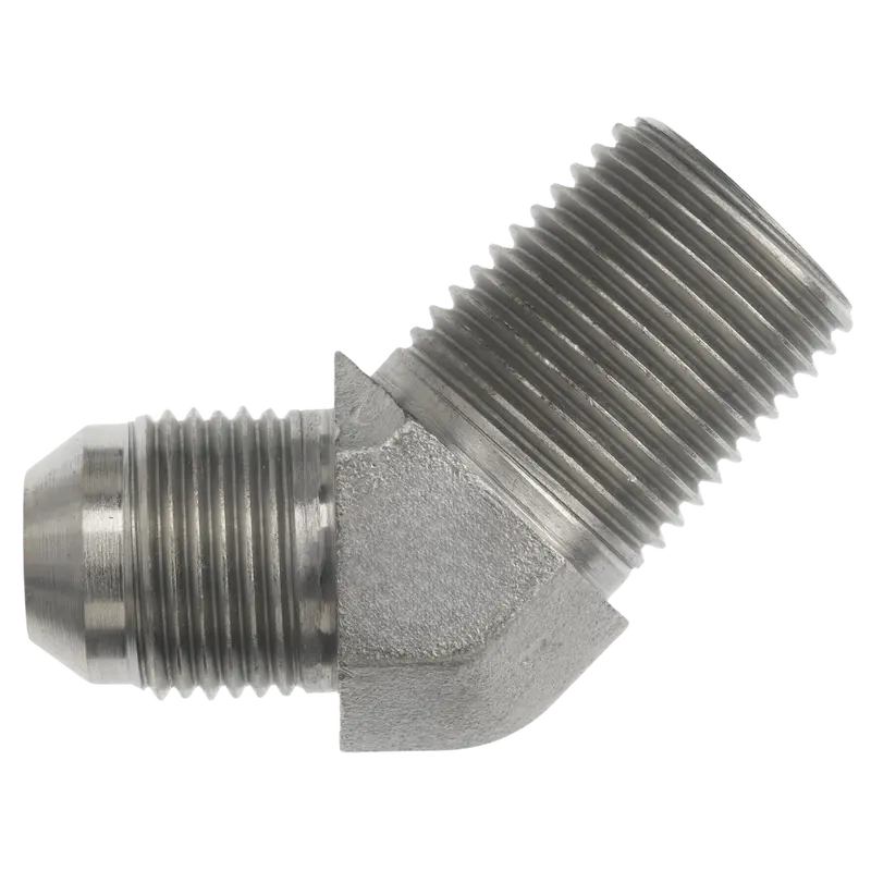 7100-16-16 : Onehydraulics 45-Degree Steel Rigid Adapter, 1-5/16-12 (-16) Male Jic X 1-11 (-16) Male Bspt, 4000Psi 1