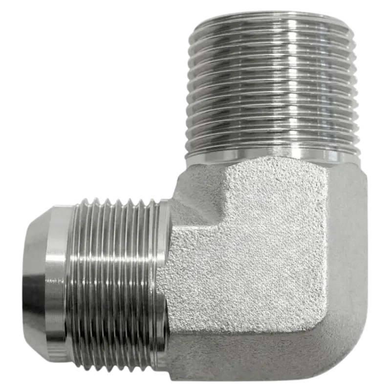 7200-08-08-Fg : Onehydraulics 90-Degree Steel Adapter, 3/4-16 (-08) Male Jic X 1/2-14 (-08) Male Bspt, 6000Psi 1
