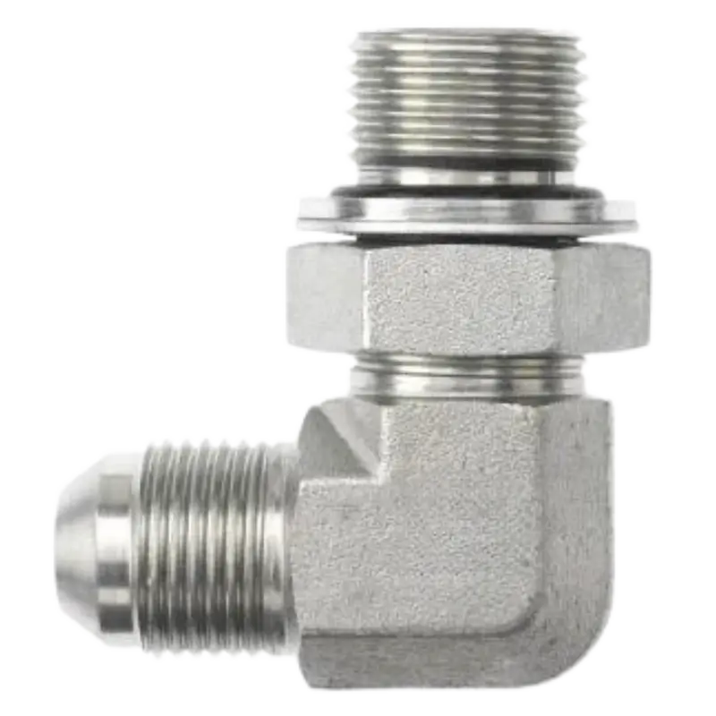 7202-16-16-Nwo-Fg : Onehydraulics 90-Degree Steel Adapter, 1-5/16-12 (-16) Male Jic X 1-11 (-16) Male Adjustable Bspp 1