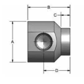 84590-32 : Anchor Fluid Power Npt-Weld 90-Degree Full Weld Couplings, 2" Socket Weld X 2" Npt, Carbon Steel 1