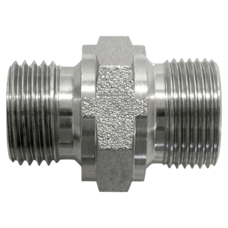 9025-06-24 : Onehydraulics Straight Steel Adapter, 3/8-19 (-06) Male Bspp With 60-Degree Seat X M24 X 1.5 (24Mm) Male Metric 1