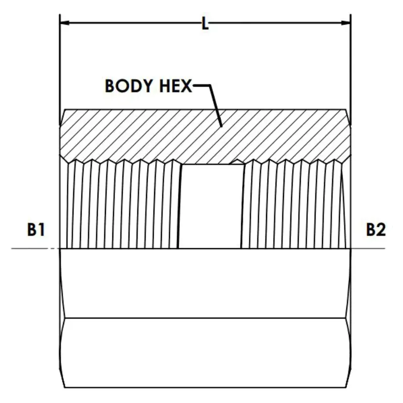 9033-12-12 : Onehydraulics Straight Steel Adapter, 3/4-14 (-12) Female Bspp X 3/4-14 (-12) Female Bspp, 4000Psi 2