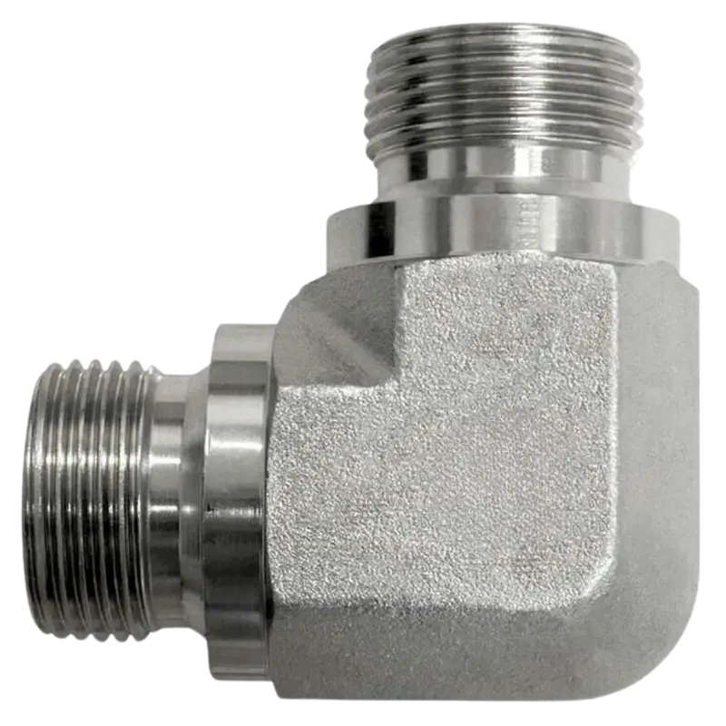 9222-06-06-Fg : Onehydraulics 90-Degree Steel Adapter, 3/8-19 (-06) Male Bspp X 3/8-19 (-06) Male Bspp, 5000Psi 1