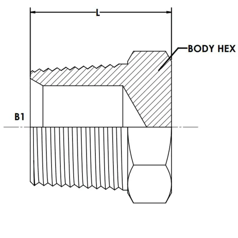 9500-P-10 : Onehydraulics Steel Hex Plug (No Seal), 5/8-14 (-10) Male Bspt 2