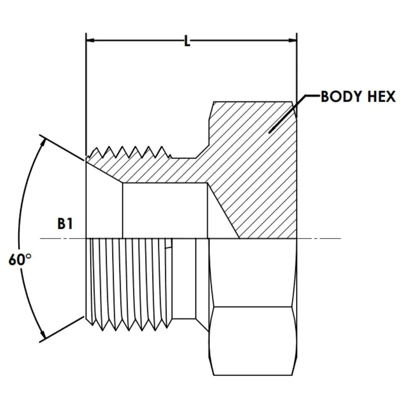 9522-P-10 : Onehydraulics Steel Hex Plug, 5/8-14 (-10) Male Bspp 2