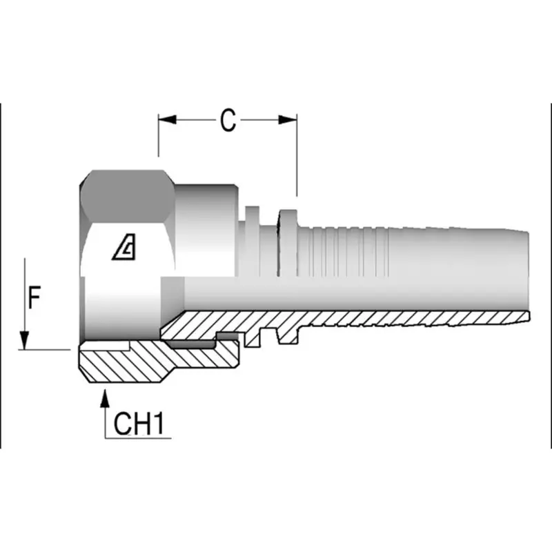 A-0304-Fjsh : Alfagomma Straight Steel Fitting Insert, 3/16 (-03) Hose X 7/16-20 (-04) Female Jic 1