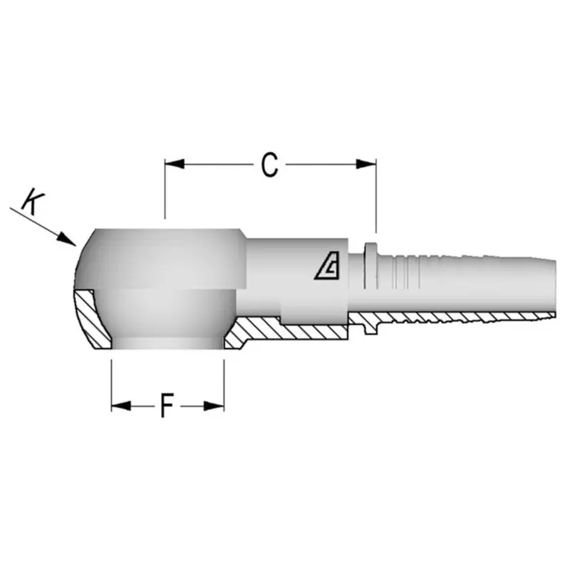 A-0404-Bban : Alfagomma Straight Steel Fitting Insert, 1/4 (-04) Hose X 1/4-19 (-04) Bsp Banjo 1