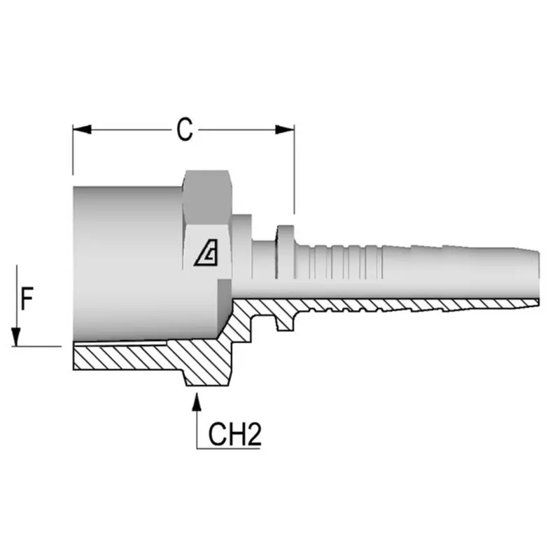 A-0404-Fgrt : Alfagomma Straight Steel Fitting Insert, 1/4 (-04) Hose X 1/2-27 (-04) Grease Fitting 1