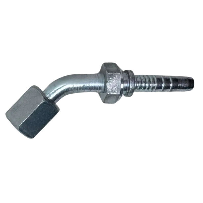 A-0404-Fj45 : Alfagomma 45-Degree Steel Fitting Insert, 1/4 (-04) Hose X 7/16-20 (-04) Female Jic Swivel 1
