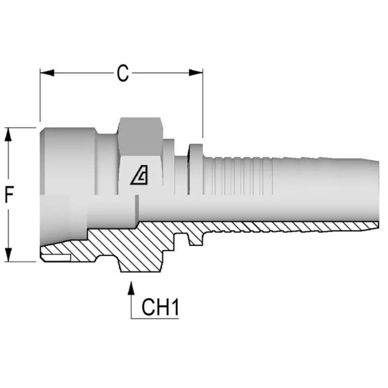 A-0416-Mmsh : Alfagomma Straight Steel Fitting Insert, 1/4 (-04) Hose X M16x1.5 (-S08) Male Heavy Duty Din Tube 1
