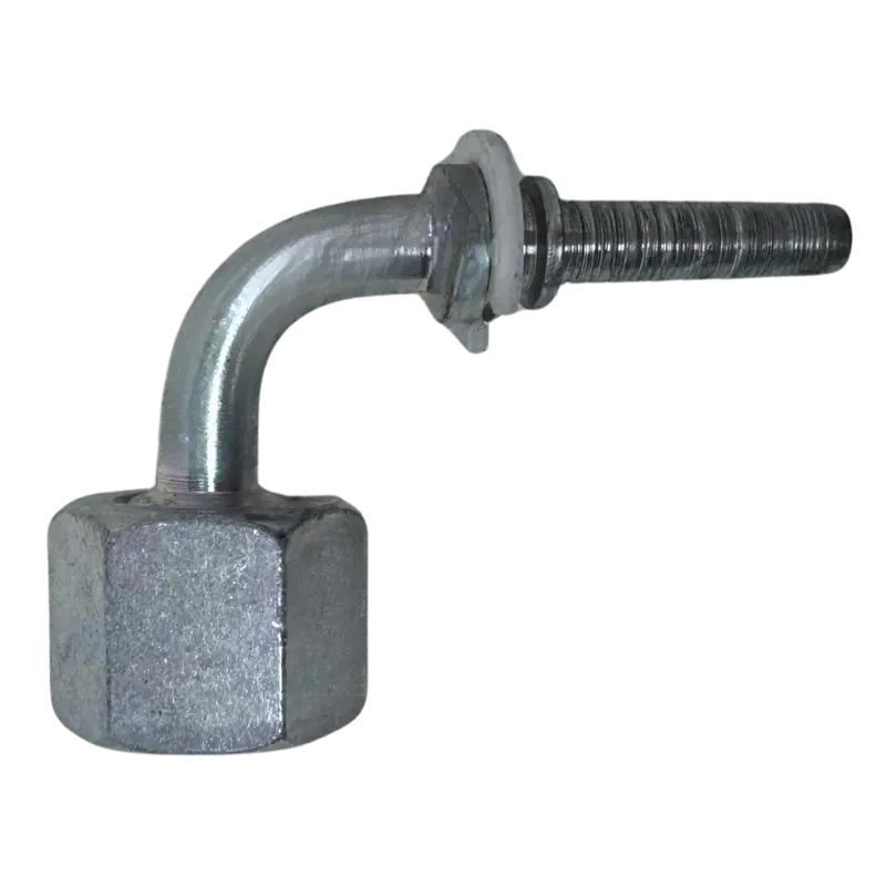 A-0418-Fm9h : Alfagomma 90-Degree Steel Fitting Insert, 1/4 (-04) Hose X M18x1.5 (-S10) Female Heavy Duty Din Tube Swivel 1