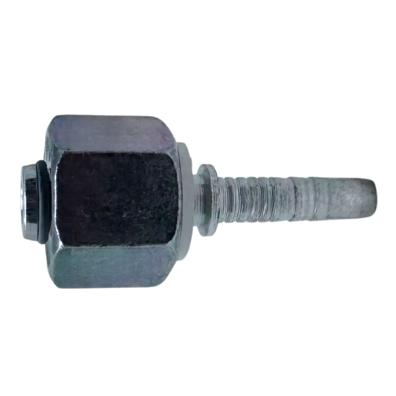 A-0418-Fmoh : Alfagomma Straight Steel Fitting Insert, 1/4 (-04) Hose X M18x1.5 (-S10) Female Heavy Duty Din Tube Swivel 1
