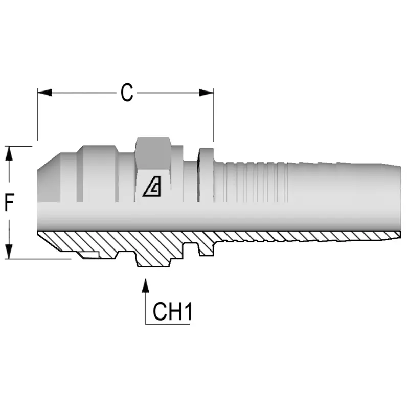 A-0506-Msae : Alfagomma Straight Steel Fitting Insert, 5/16 (-5) Hose X 5/8-18 (-6) Male Sae 45 1