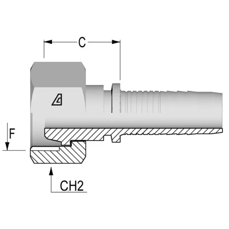 A-0520-Fmfs : Alfagomma Straight Steel Fitting Insert, 5/16 (-05) Hose X M20x1.5 (13.25Mm Tube Od) Female Metric Gaz French Type 1
